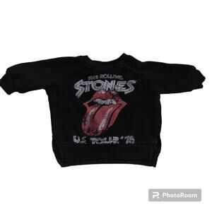 The Rolling Stones Baby Graphic Sweatshirt Tour 78 Black Size Newborn